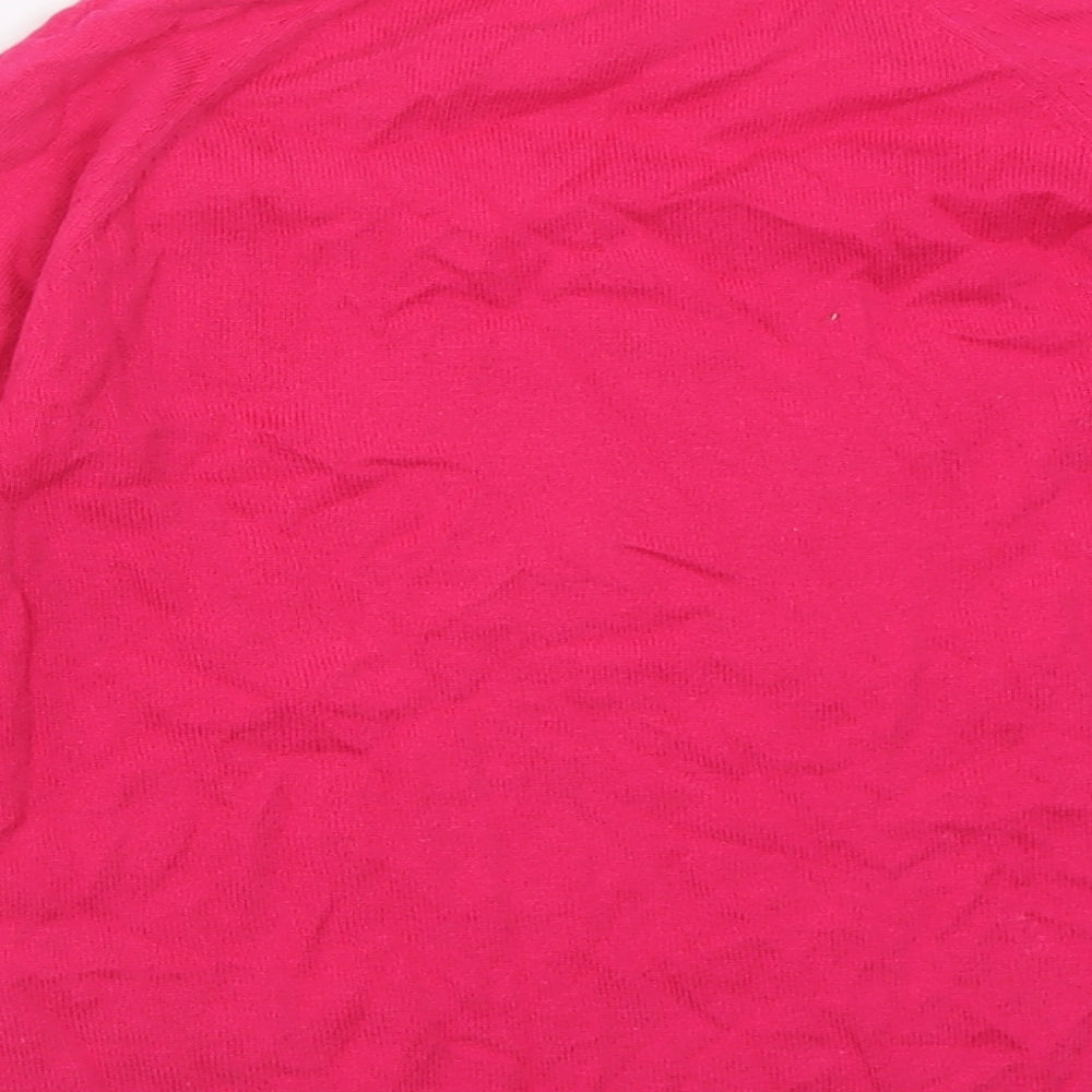 Gap Girls Pink Crew Neck Cotton Pullover Jumper Size 8-9 Years Pullover - star