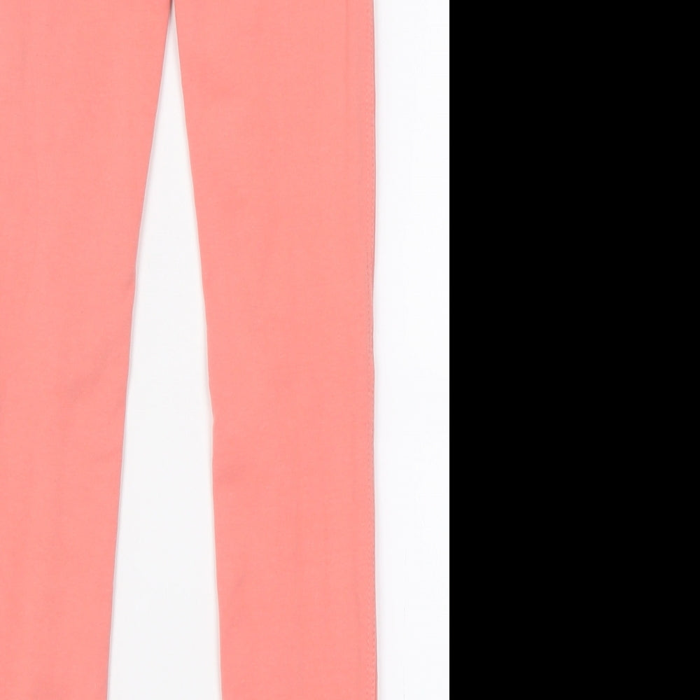 Lustre Womens Pink Cotton Trousers Size 8 L30 in Regular Button