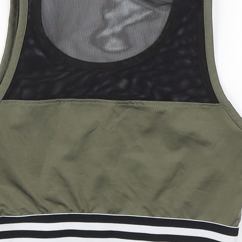 Miss e-vie Girls Green Polyester Cropped Tank Size 9-10 Years Round Neck Pullover