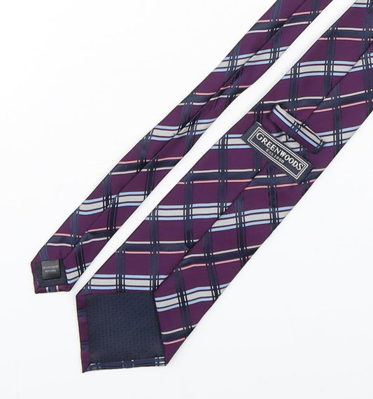Greenwoods Mens Multicoloured Plaids & Checks Polyester Pointed Tie One Size