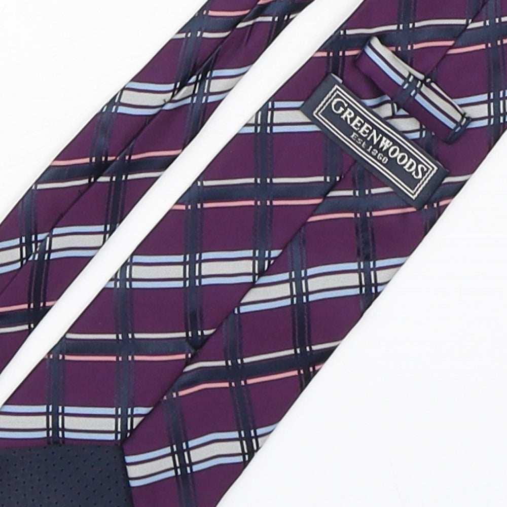 Greenwoods Mens Multicoloured Plaids & Checks Polyester Pointed Tie One Size