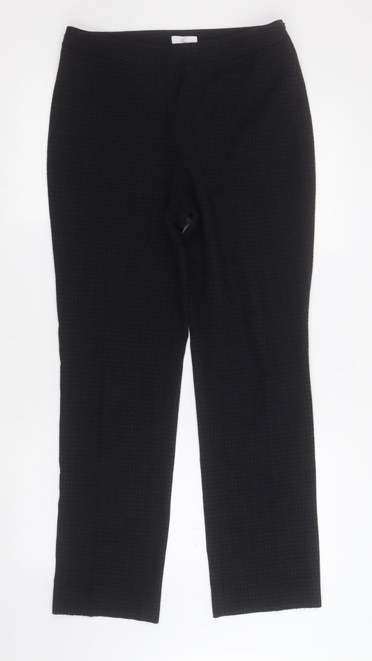 Womens UK Size 10 CC Regular Fit Carrot Black Trousers