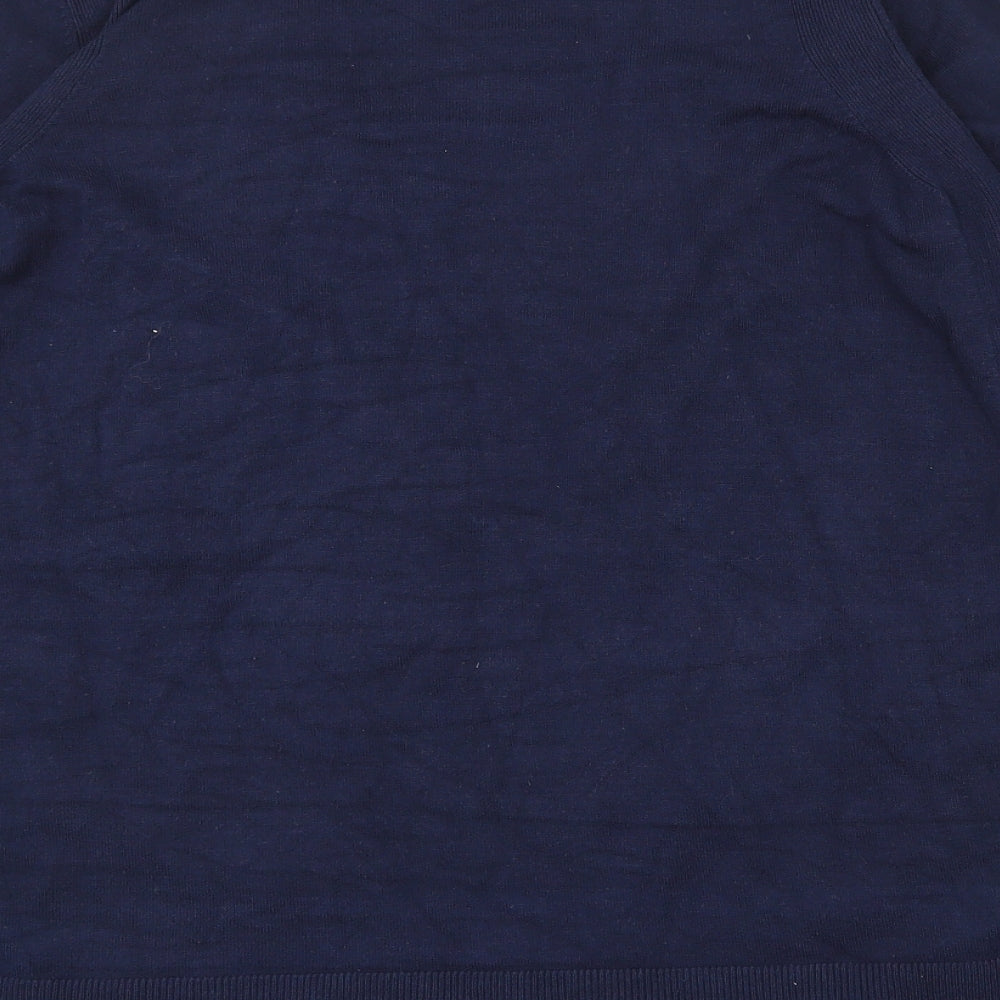 Marks and Spencer Womens Blue V-Neck Viscose Cardigan Jumper Size 12