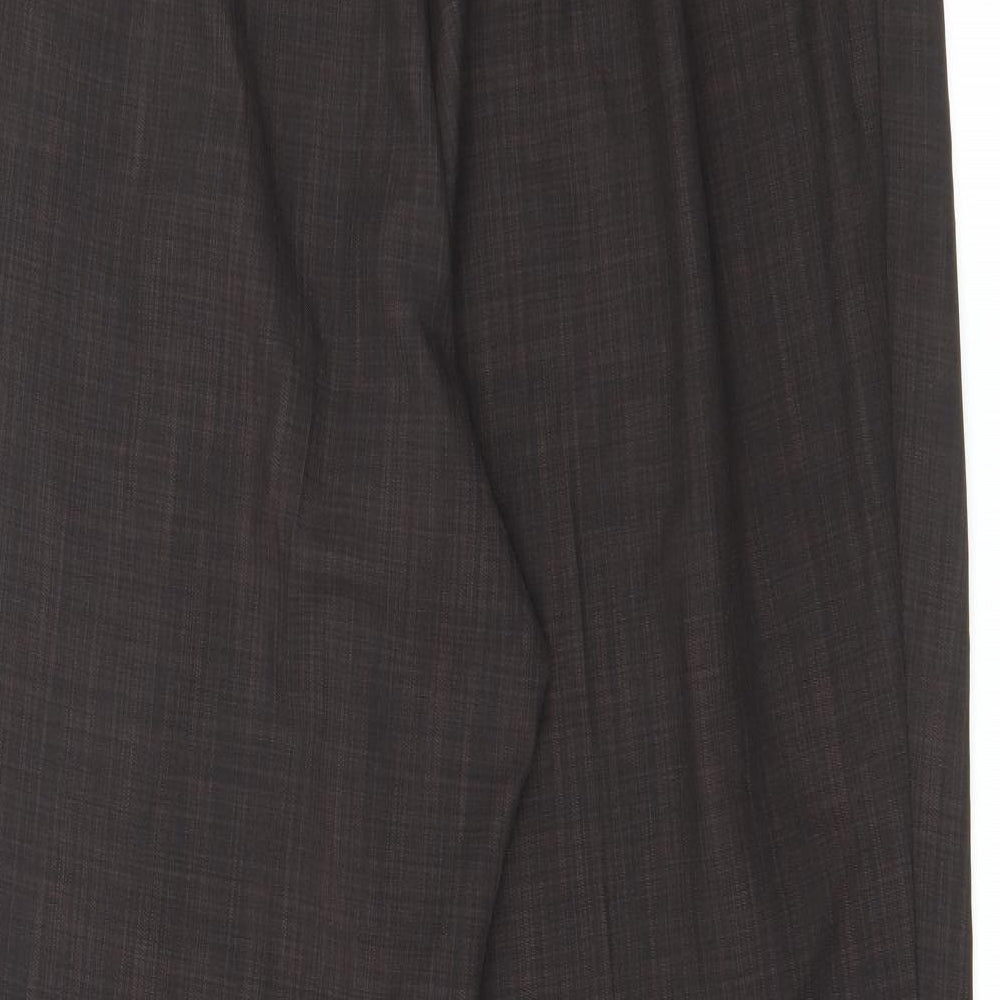 Classic Womens Brown Polyester Carrot Trousers Size 14 L26 in Regular