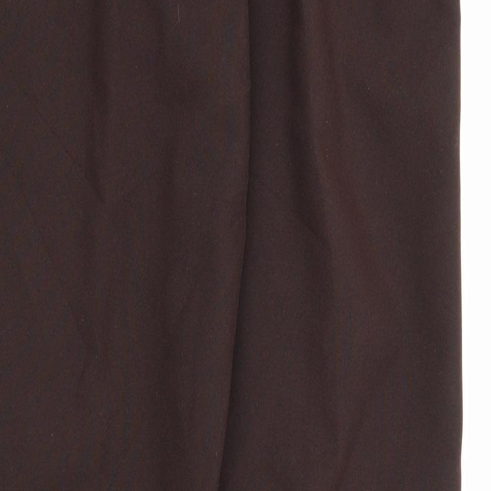 Womens UK Size 10 Preworn Regular Fit Carrot Brown Trousers