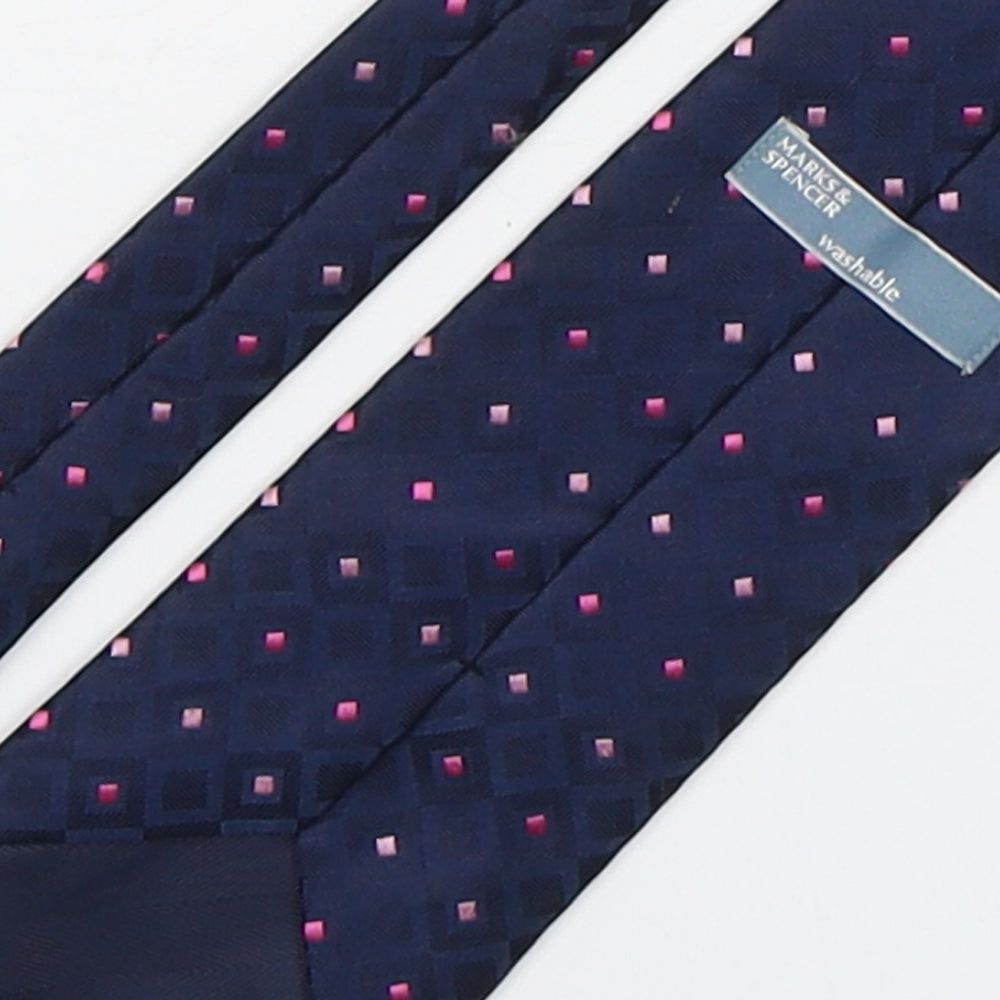 Marks and Spencer Mens Multicoloured Geometric Polyester Pointed Tie One Size