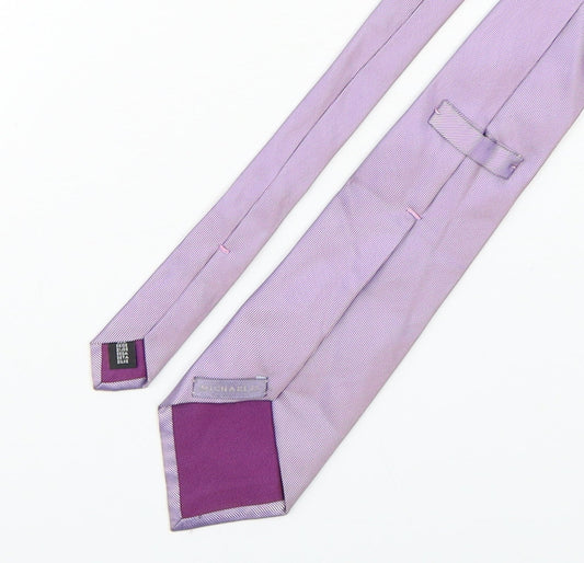 Michaelis Mens Pink Striped Silk Pointed Tie One Size