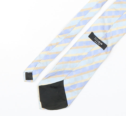 Linea Mens Multicoloured Striped Silk Pointed Tie One Size