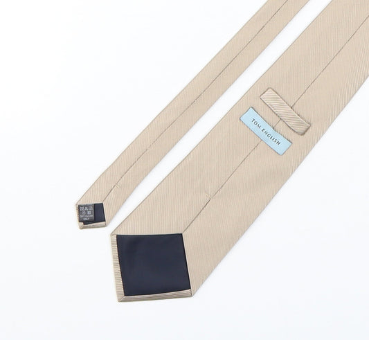 Tom English  Mens Beige  Silk Pointed Tie One Size