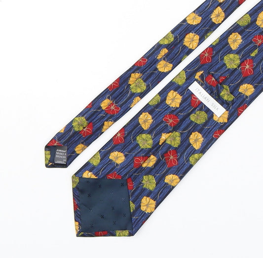 Marks and Spencer Mens Multicoloured Floral Silk Pointed Tie One Size
