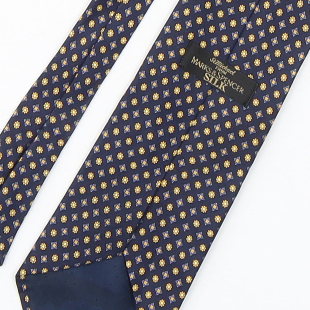 Marks and Spencer Mens Multicoloured Floral Silk Pointed Tie One Size