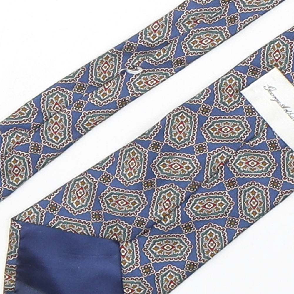 George Arthur Dunn Mens Multicoloured Paisley Polyester Pointed Tie One Size