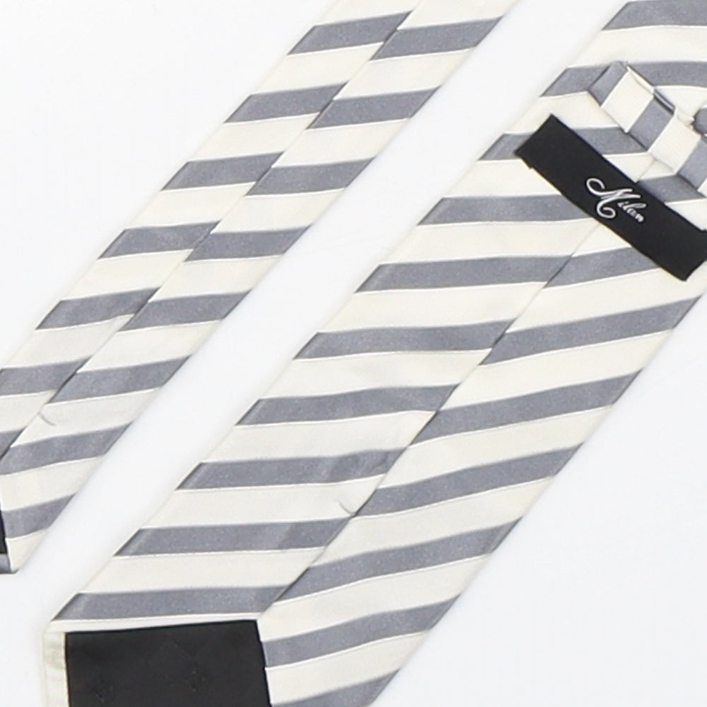 Milan Mens Multicoloured Striped Silk Pointed Tie One Size