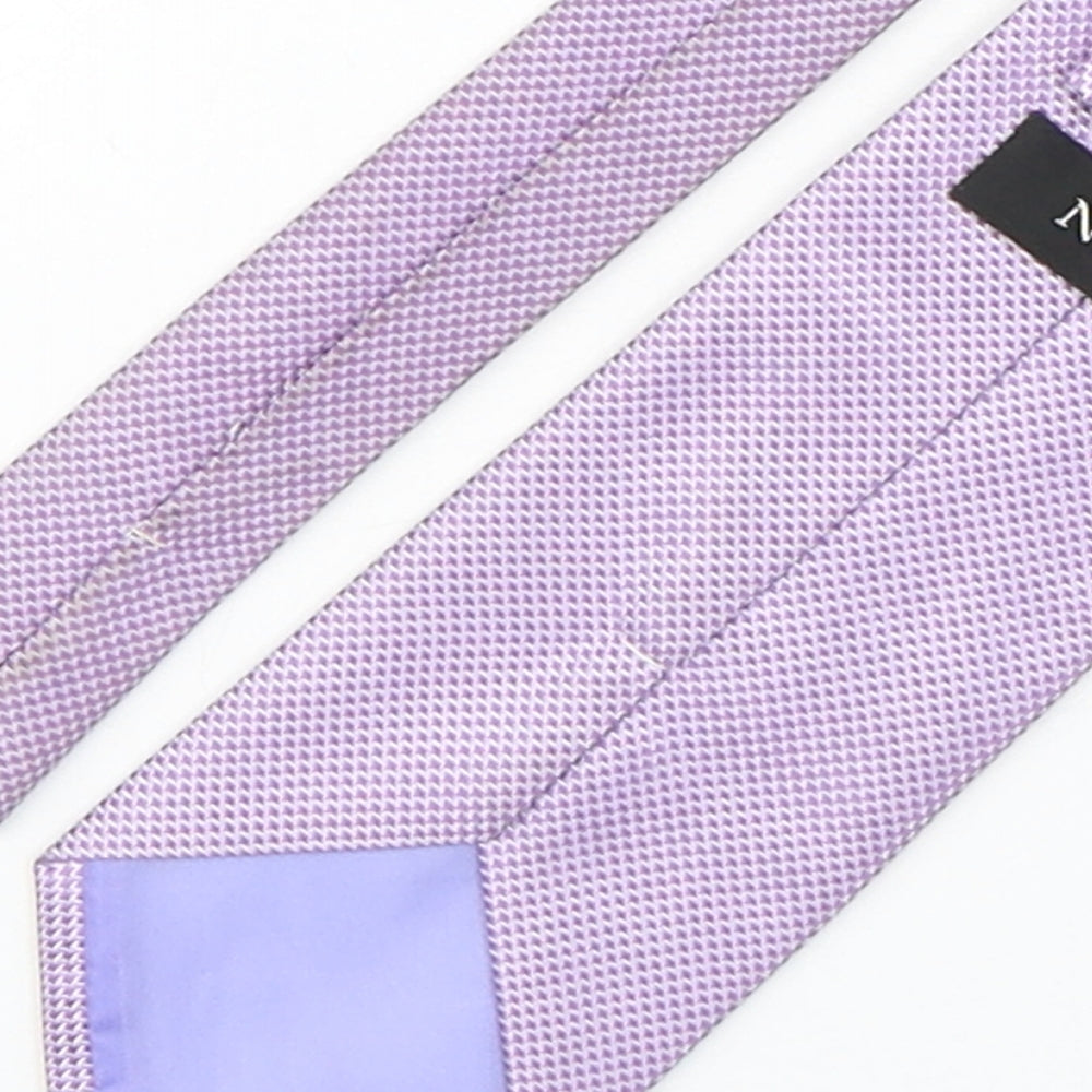 NEXT Mens Purple Grenadine Polyester Pointed Tie One Size