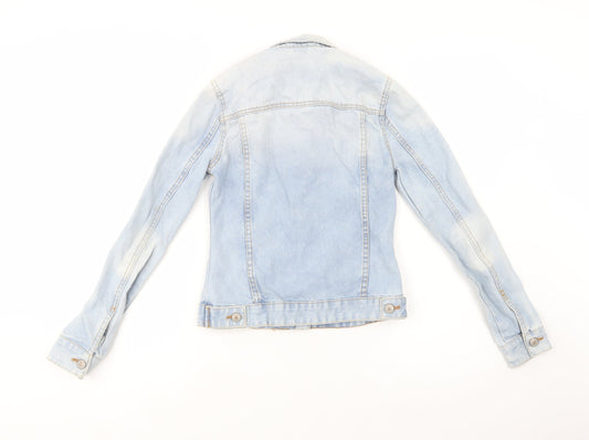 Denim Co. Womens Blue Jacket Size 4 Button