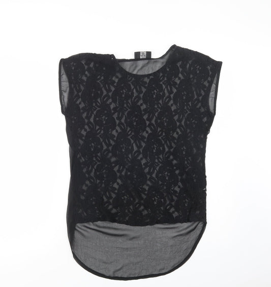 Womens UK Size 10 AX Paris Black Basic Blouse