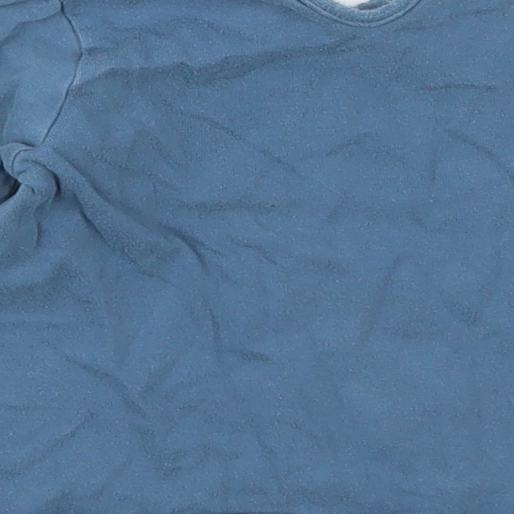 George Girls Blue Cotton Basic T-Shirt Size 9-12 Months Crew Neck Pullover