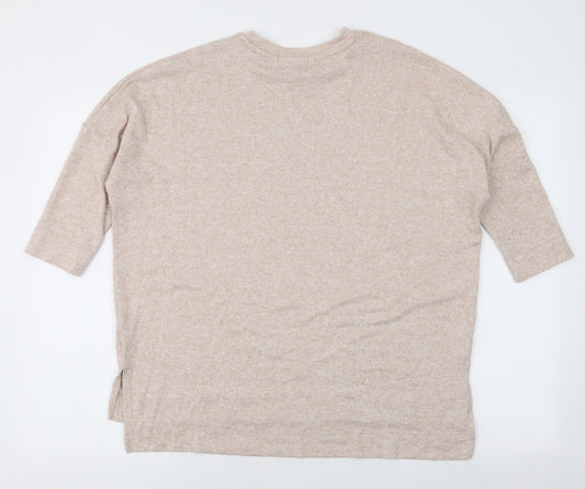 Primark Womens Beige Round Neck Polyester Pullover Jumper Size XS