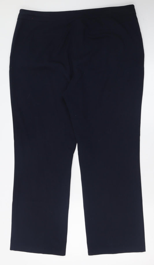 Womens UK Size 18 M&Co Regular Fit Blue Trousers