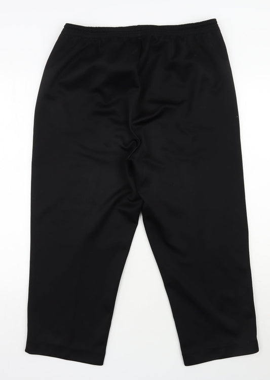 BM Womens Black Polyester Trousers Size 16 L24 in Regular