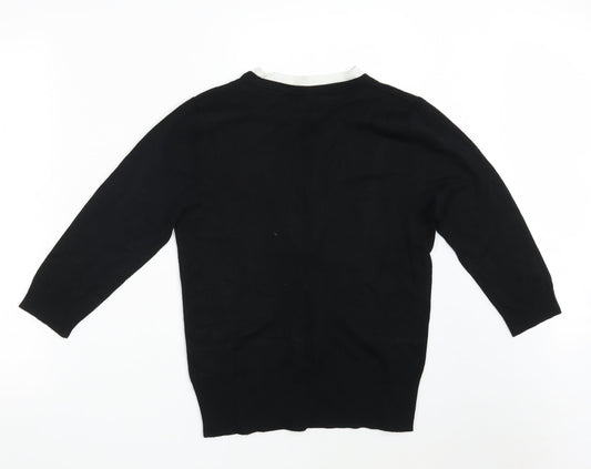 Womens UK Size 12 Preworn Black Cardigan Jumper