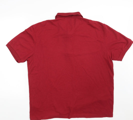 Leisurewear Mens Red Polyester Polo Size XL Collared Button