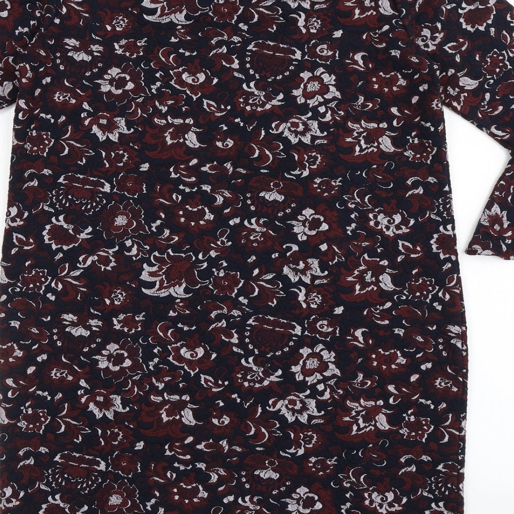 NEXT Womens Blue Polyester A-Line Size 12 Round Neck Pullover - Bell Sleeve