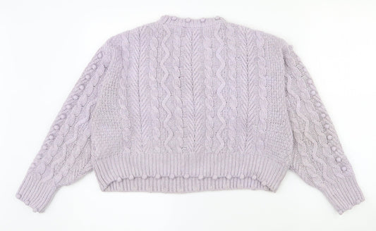 George Womens Pink Crew Neck Acrylic Pullover Jumper Size 12 - 12-14