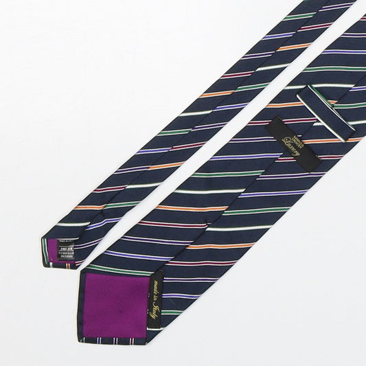Marks and Spencer Mens Multicoloured Striped Silk Pointed Tie One Size