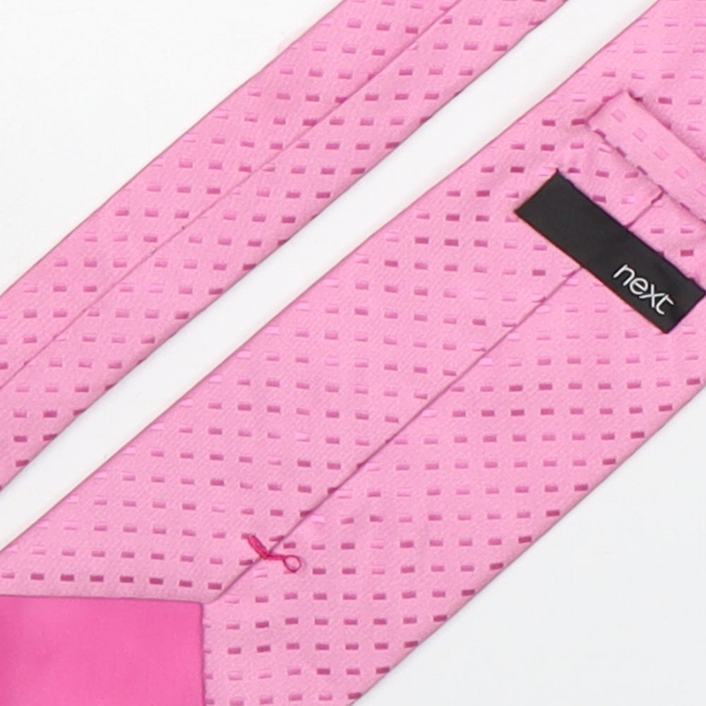 NEXT Mens Pink Polka Dot Polyester Pointed Tie One Size