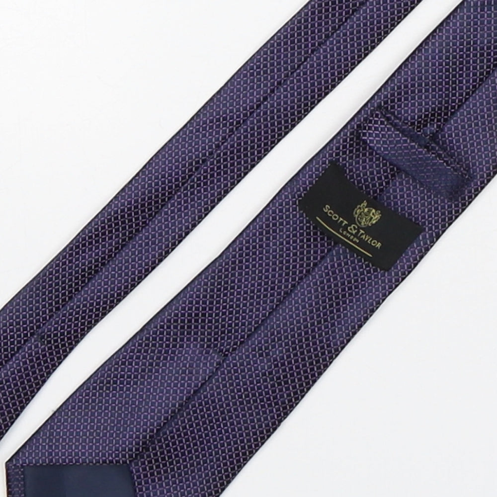 Mens Scott & Taylor Purple Geometric Pointed Tie