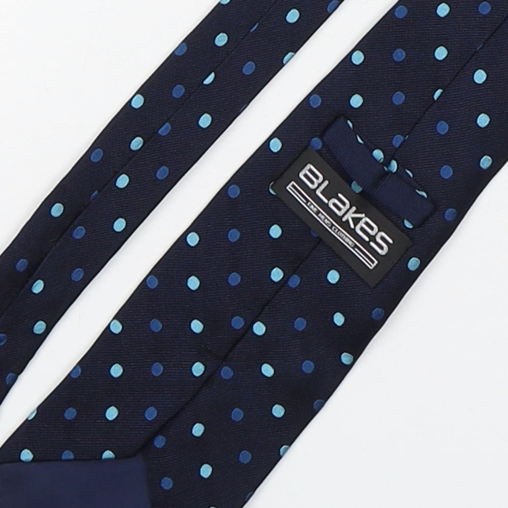 Mens Blakes Blue Polka Dot Pointed Tie