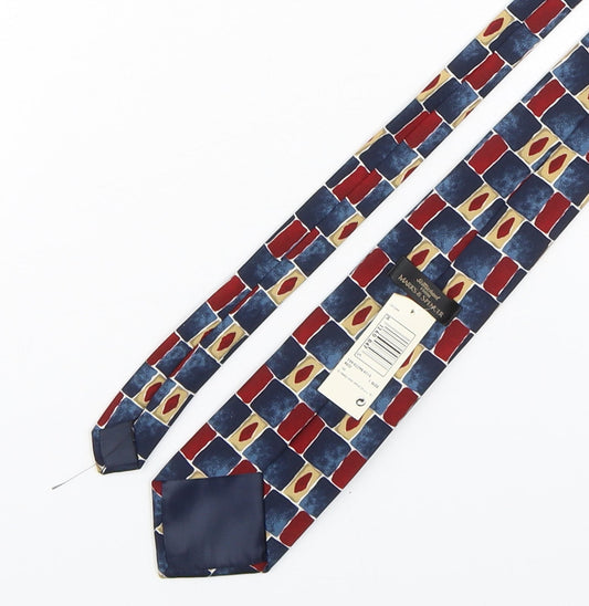 Marks and Spencer Mens Multicoloured Geometric Polyester Pointed Tie One Size