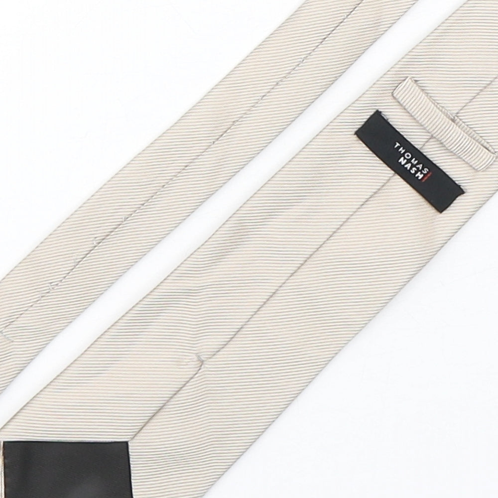Thomas Nash Mens Beige Silk Pointed Tie One Size