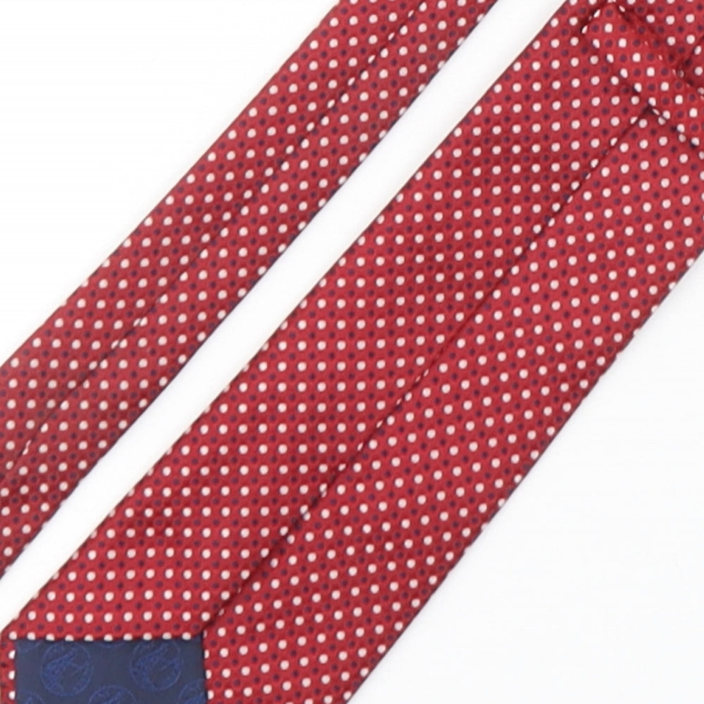 Marks and Spencer Mens Pink Polka Dot Polyester Pointed Tie One Size