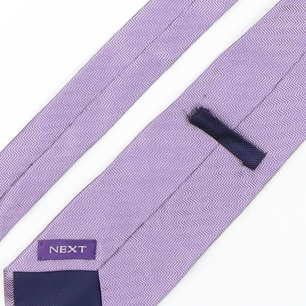 NEXT Mens Purple Geometric Silk Pointed Tie One Size