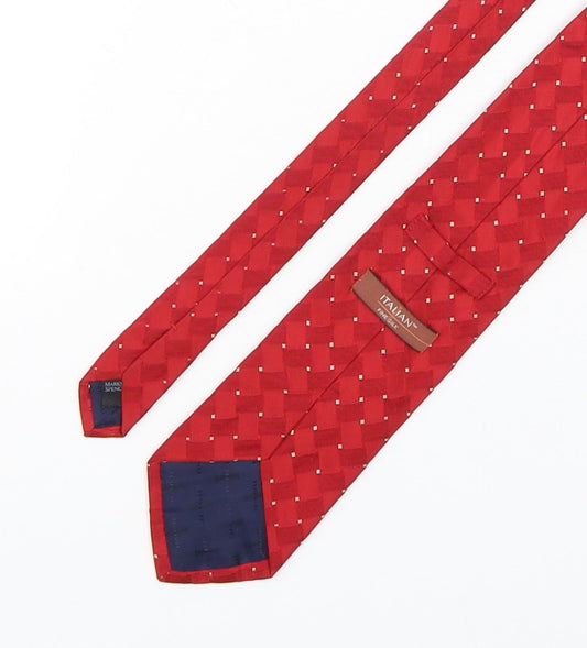 Marks and Spencer Mens Red Plaids & Checks Silk Pointed Tie One Size