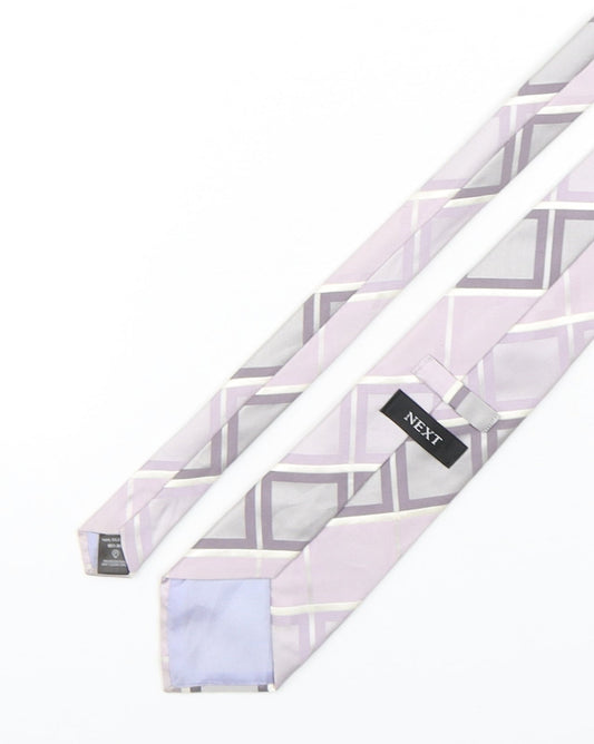 NEXT Mens Multicoloured Plaids & Checks Silk Pointed Tie One Size