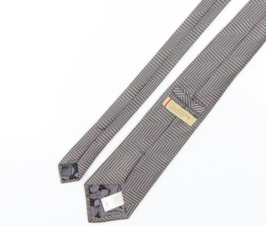 Marks and Spencer Mens Bronze Striped Silk Pointed Tie One Size