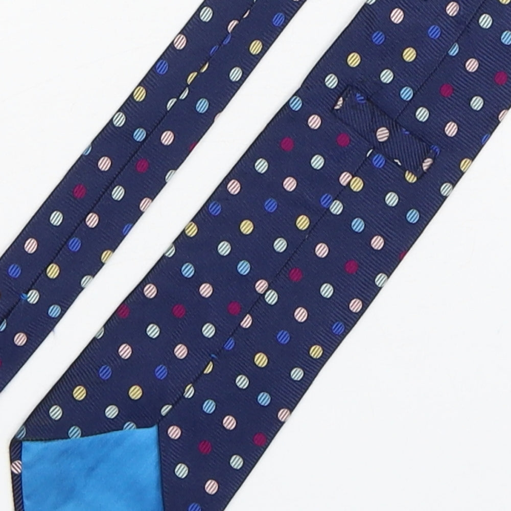 Marks and Spencer Mens Multicoloured Polka Dot Silk Pointed Tie One Size