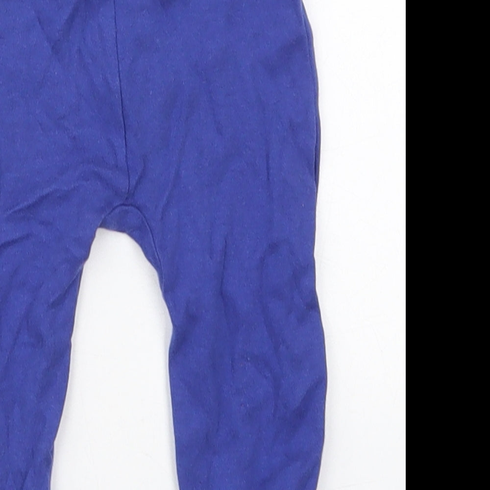 George Boys Blue Cotton Sweatpants Trousers Size 6-9 Months Drawstring