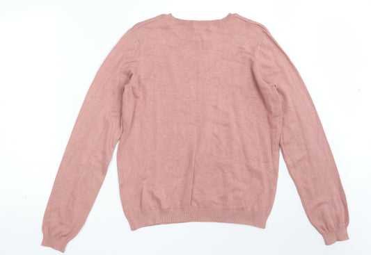 Womens UK Size L H&M Pink Pullover Jumper