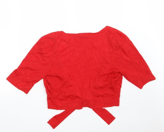 Womens UK Size M Wallis Red Cardigan Jumper
