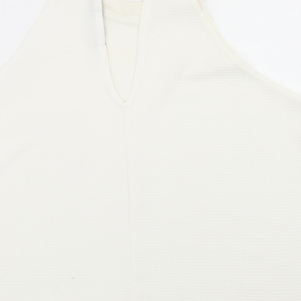 Boohoo Womens White Polyester Basic Blouse Size 12 Halter