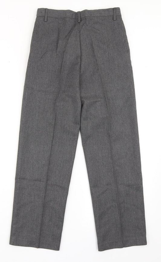 Top Class Boys Grey Polyester Dress Pants Trousers Size 10 Years Regular Zip - School Wear