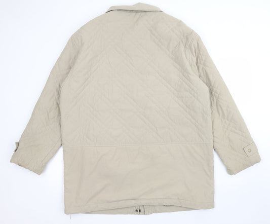 Back view of Gerry Weber women’s green quilted coat, size UK 12, zip