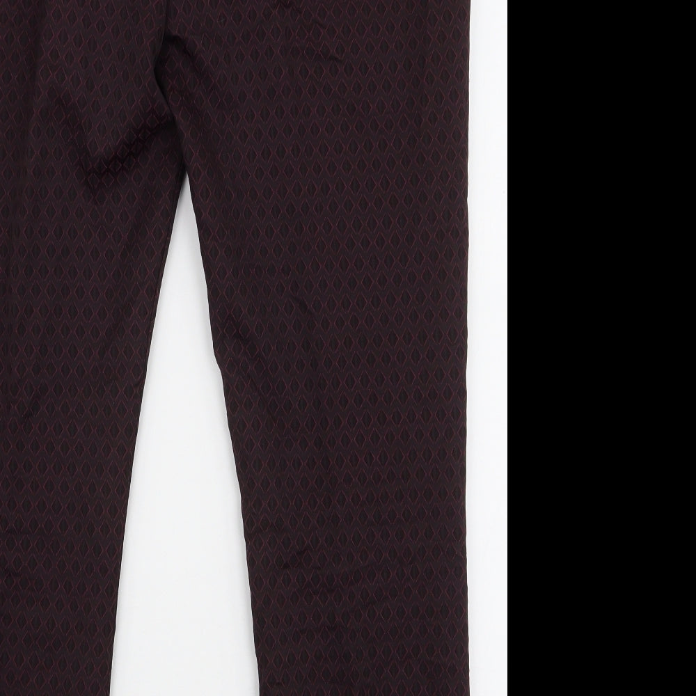 Womens UK Size 14 Miss Selfridge Regular Fit Purple Trousers