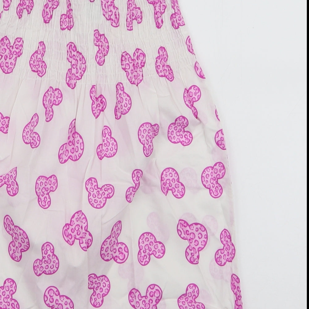 Disneyland Resort Girls White 100% Cotton A-Line Size S Square Neck Pullover - Disneyland resort Minnie Mouse