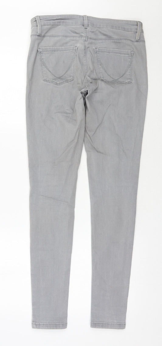 Oasis Womens Grey Cotton Skinny Jeans Size 10 L31 in Regular Zip
