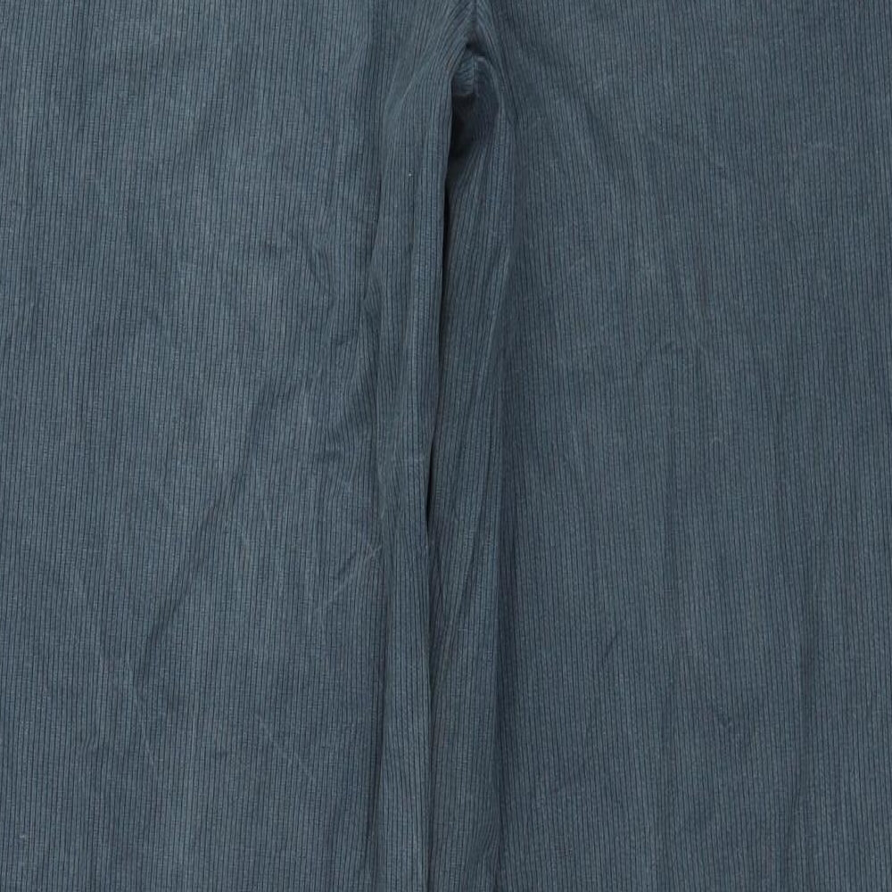 Douglas Mens Blue Striped Cotton Trousers Size 38 in L31 in Regular Zip